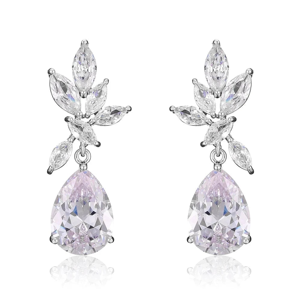 RAKOL EP2971 Luxury women 18K gold plated drop cubic zirconia earrings fine jewelry zircon diamond earrings women
