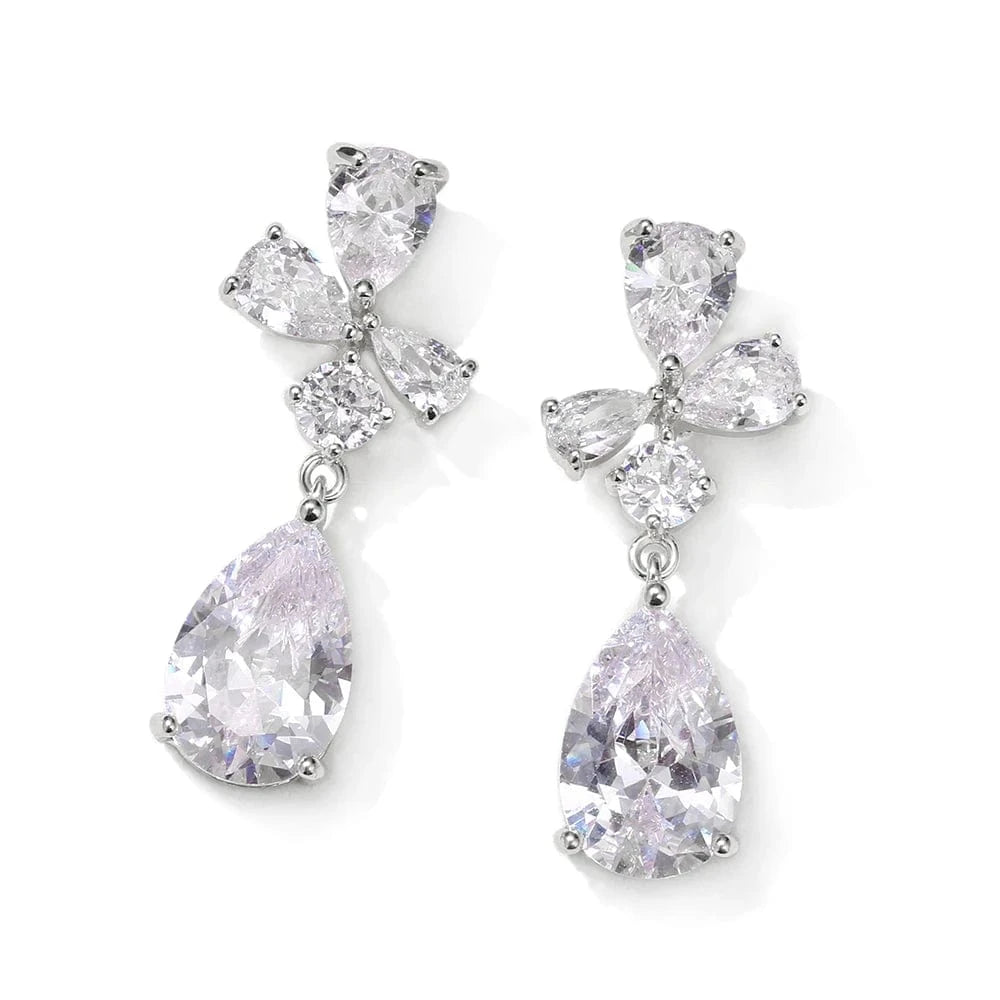 RAKOL EP2971 Luxury women 18K gold plated drop cubic zirconia earrings fine jewelry zircon diamond earrings women