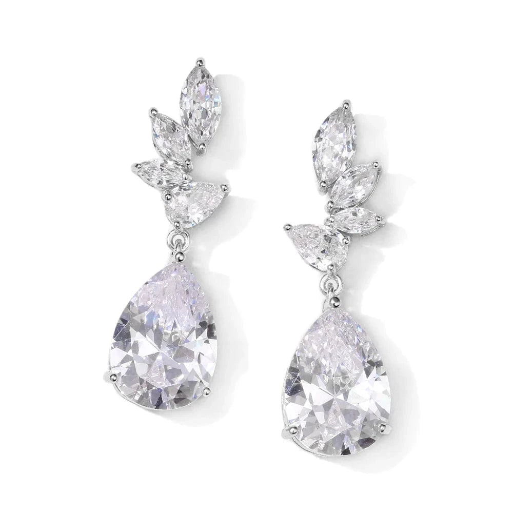 RAKOL EP2971 Luxury women 18K gold plated drop cubic zirconia earrings fine jewelry zircon diamond earrings women