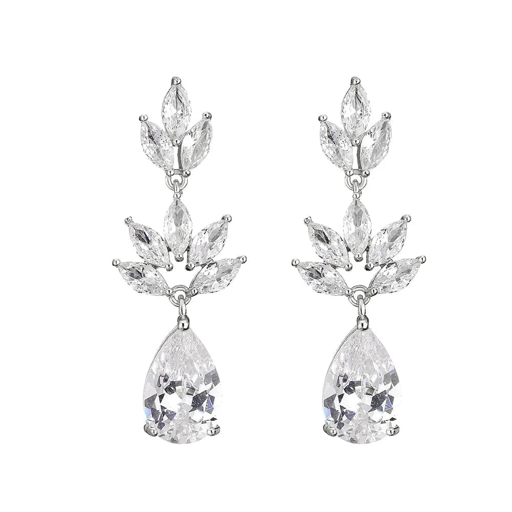 RAKOL EP2971 Luxury women 18K gold plated drop cubic zirconia earrings fine jewelry zircon diamond earrings women