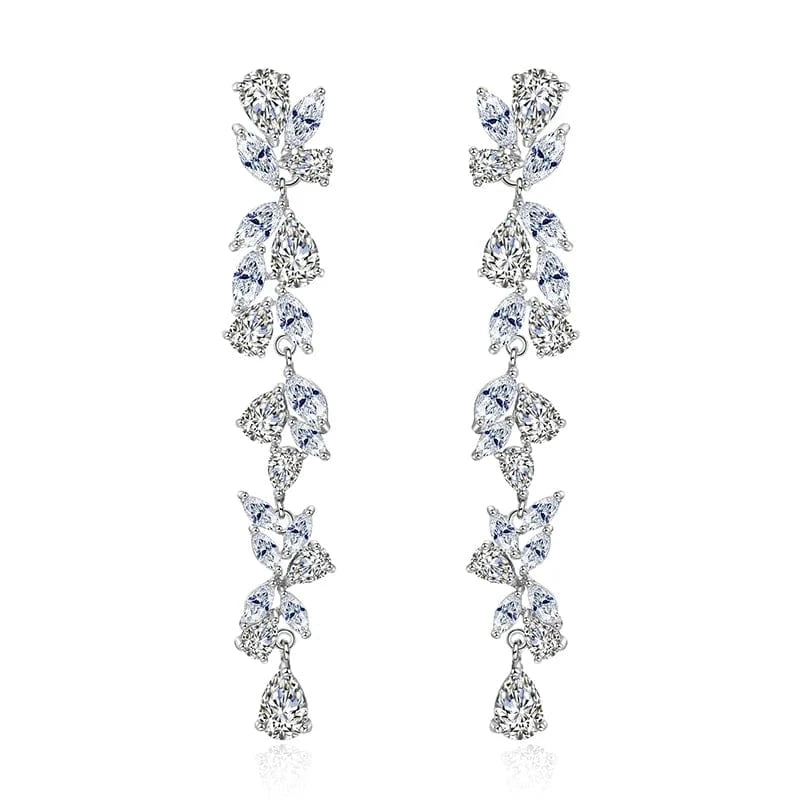 RAKOL EP2981 luxury women's gold plated long statement bridal earrings  zirconia  big earrings women