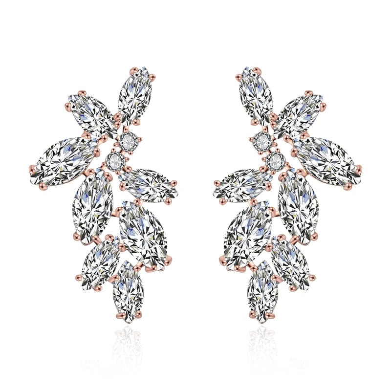 RAKOL EP2981 luxury women's gold plated long statement bridal earrings  zirconia  big earrings women