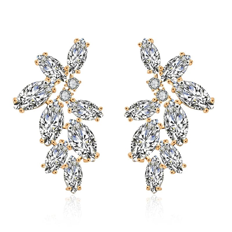 RAKOL EP2981 luxury women's gold plated long statement bridal earrings  zirconia  big earrings women
