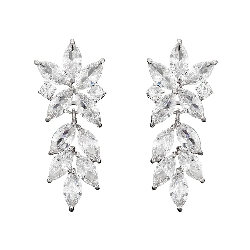 RAKOL EP2981 luxury women's gold plated long statement bridal earrings  zirconia  big earrings women