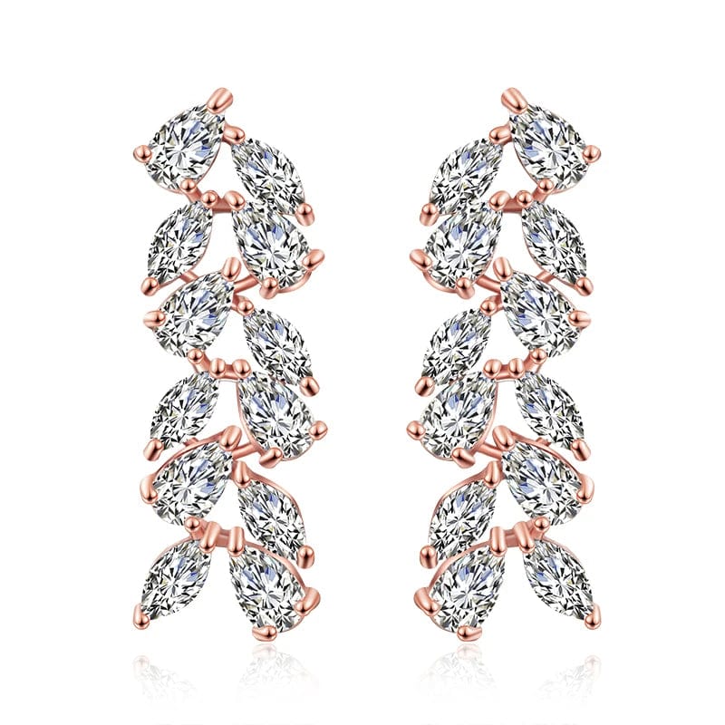 RAKOL EP2981 luxury women's gold plated long statement bridal earrings  zirconia  big earrings women