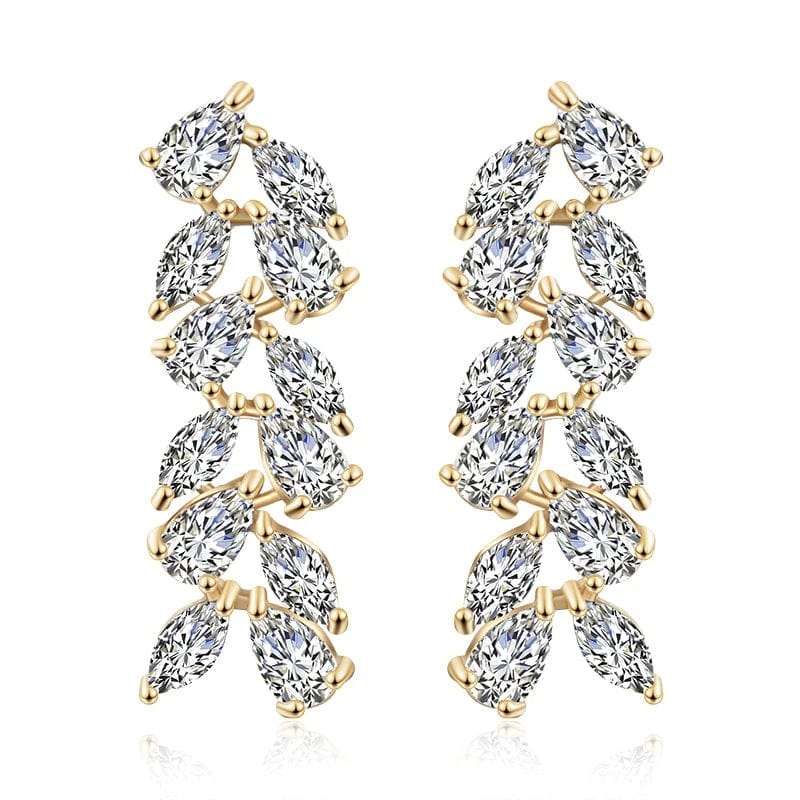 RAKOL EP2981 luxury women's gold plated long statement bridal earrings  zirconia  big earrings women