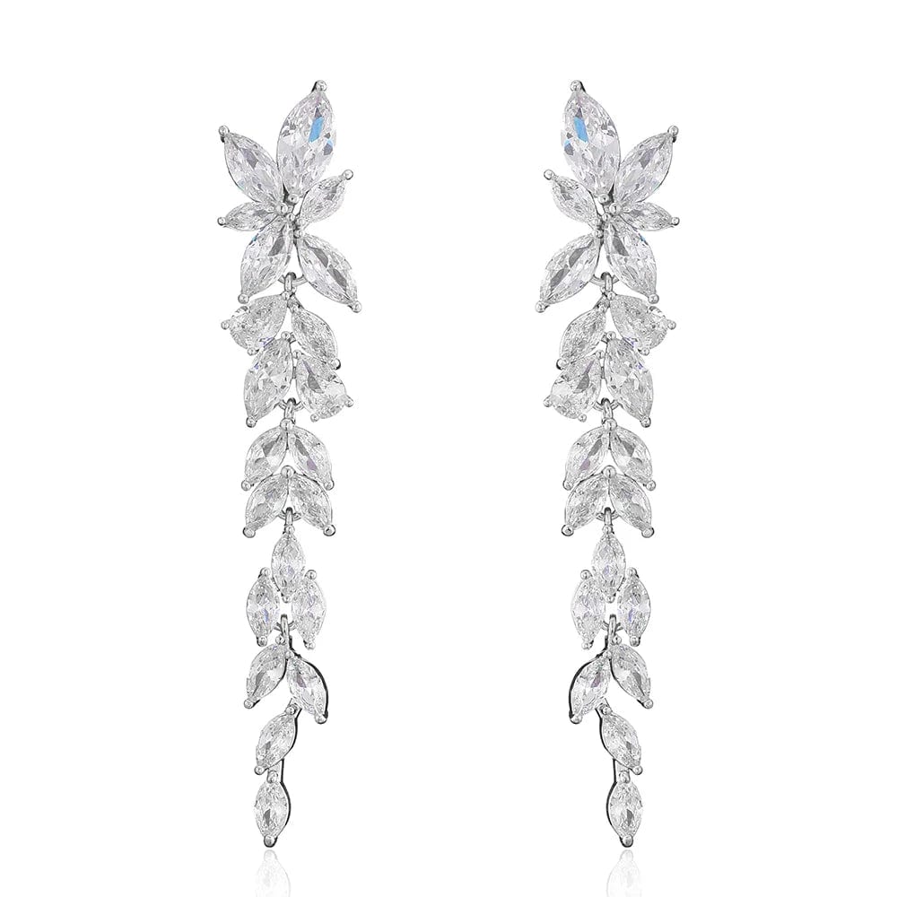 RAKOL EP2981 luxury women's gold plated long statement bridal earrings  zirconia  big earrings women