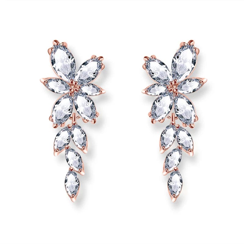 RAKOL EP2981 luxury women's gold plated long statement bridal earrings  zirconia  big earrings women