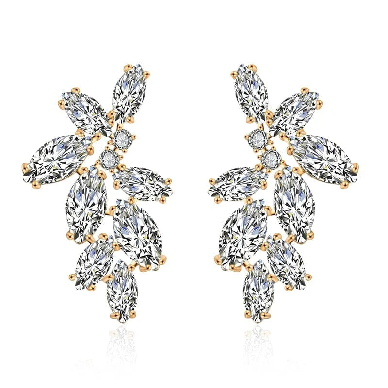RAKOL EP480 fancy gold plated geometric small studs earrings cubic zirconia earrings jewelry women