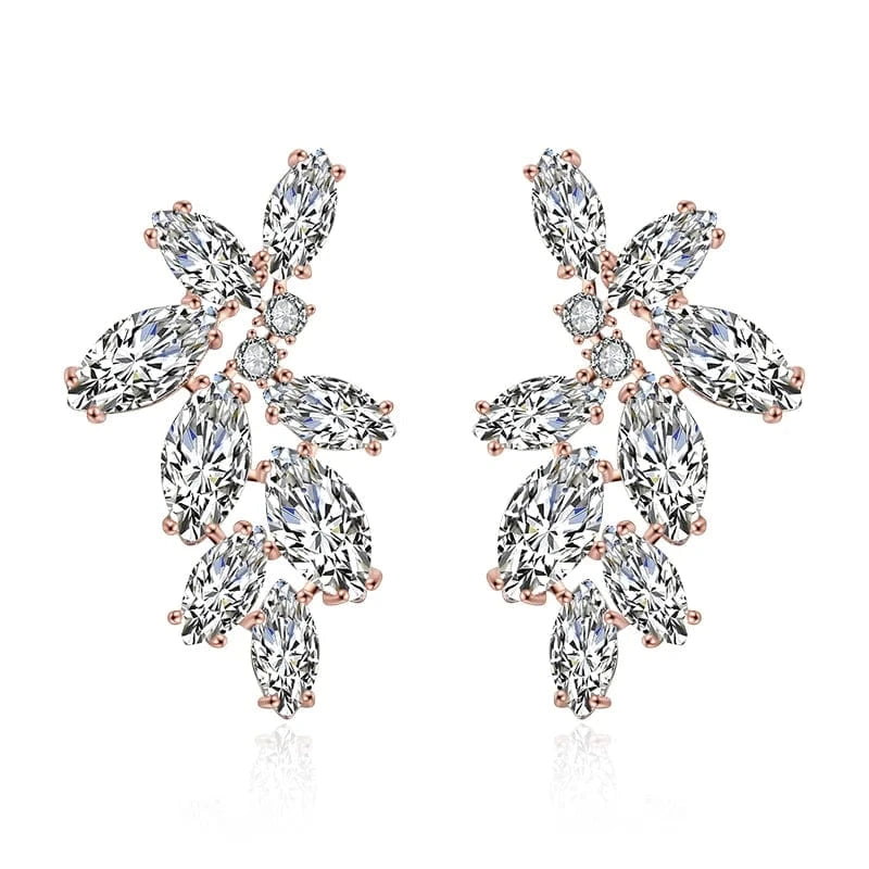 RAKOL EP480 fancy gold plated geometric small studs earrings cubic zirconia earrings jewelry women