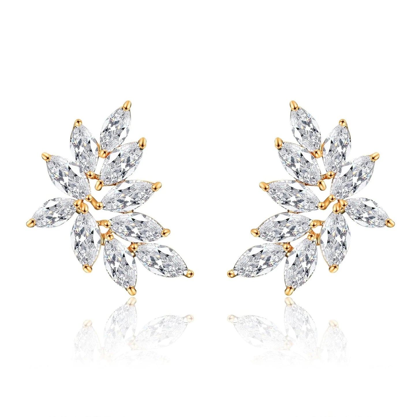 RAKOL EP480 fancy gold plated geometric small studs earrings cubic zirconia earrings jewelry women