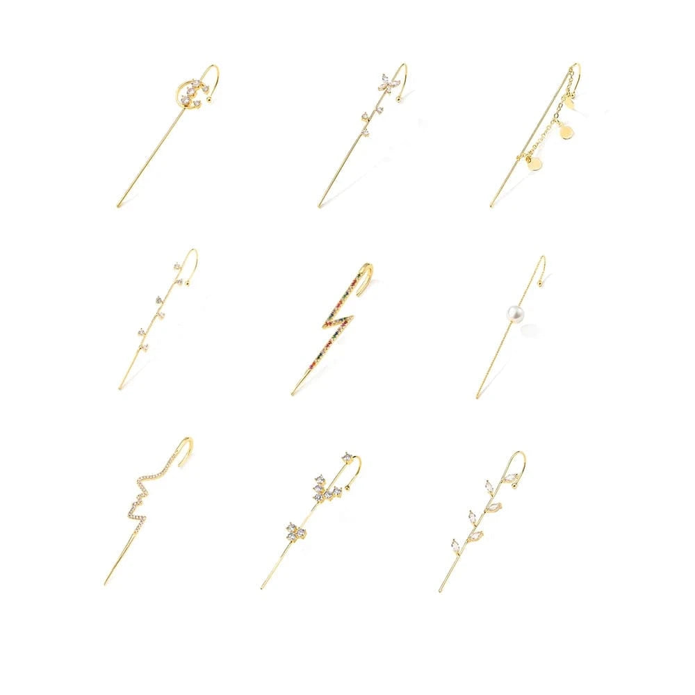 RAKOL EP5002 Wholesale Fashion Jewelry Earrings Women Stainless Steel Earrings Jewelry Piercing Ear Crawler Hook Earrings Set