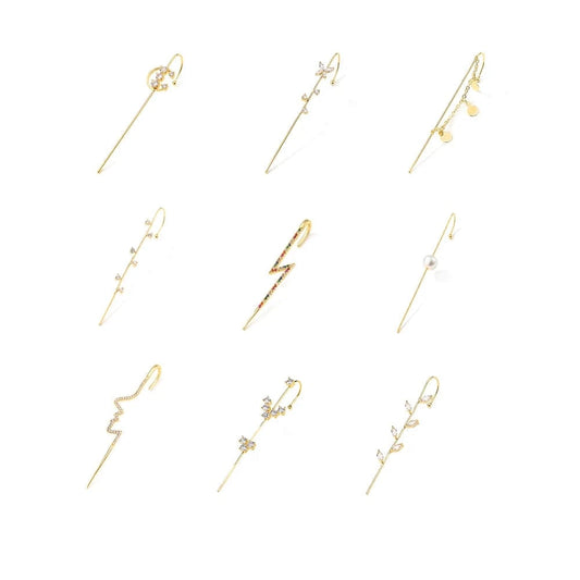 RAKOL EP5002 Wholesale Fashion Jewelry Earrings Women Stainless Steel Earrings Jewelry Piercing Ear Crawler Hook Earrings Set