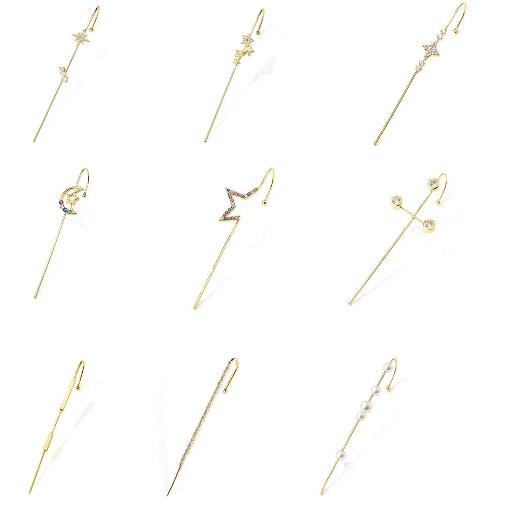 RAKOL EP5002 Wholesale Fashion Jewelry Earrings Women Stainless Steel Earrings Jewelry Piercing Ear Crawler Hook Earrings Set