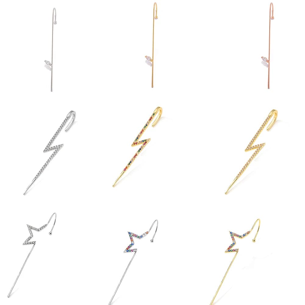 RAKOL EP5002 Wholesale Fashion Jewelry Earrings Women Stainless Steel Earrings Jewelry Piercing Ear Crawler Hook Earrings Set