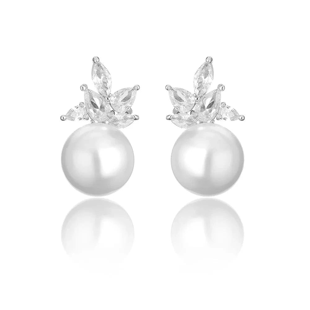 RAKOL EP5032 fancy  zirconia  gold plated  women's dangle freshwater pearl earrings 18k  bridal fine jewelry earrings women