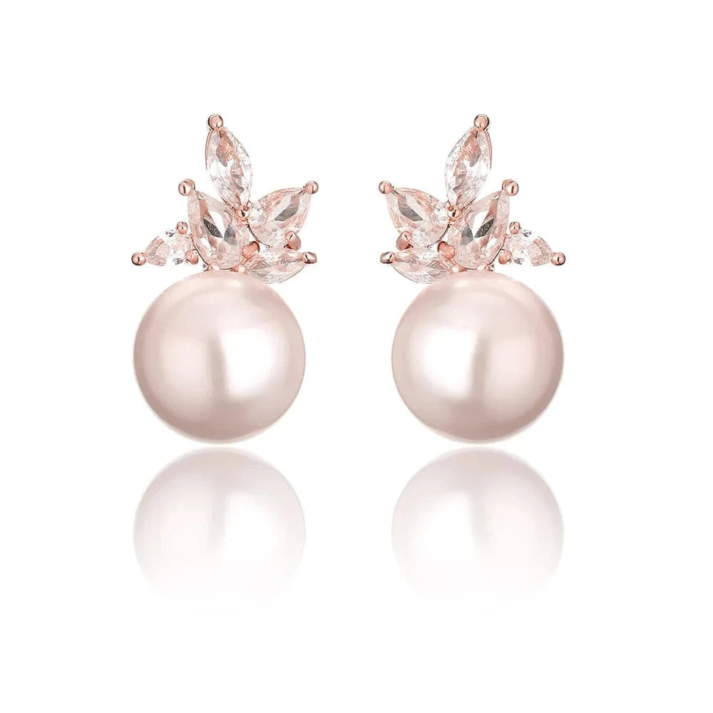 RAKOL EP5032 fancy  zirconia  gold plated  women's dangle freshwater pearl earrings 18k  bridal fine jewelry earrings women