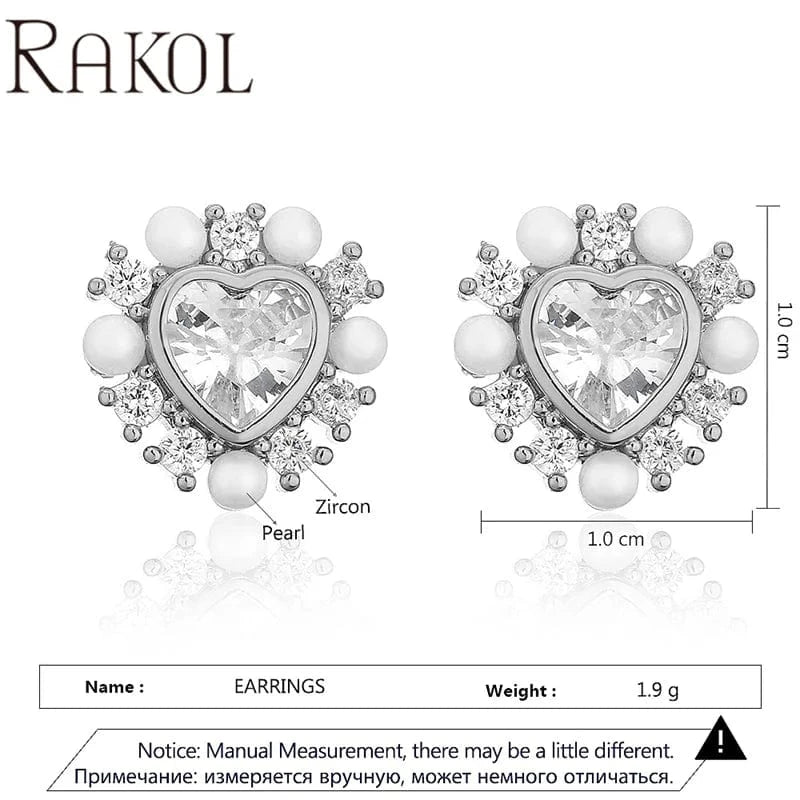 RAKOL EP5149 Luxury Famous Brands Designer High Quality Trendy Jewelry CC Pearl Stud Earrings Party for Women