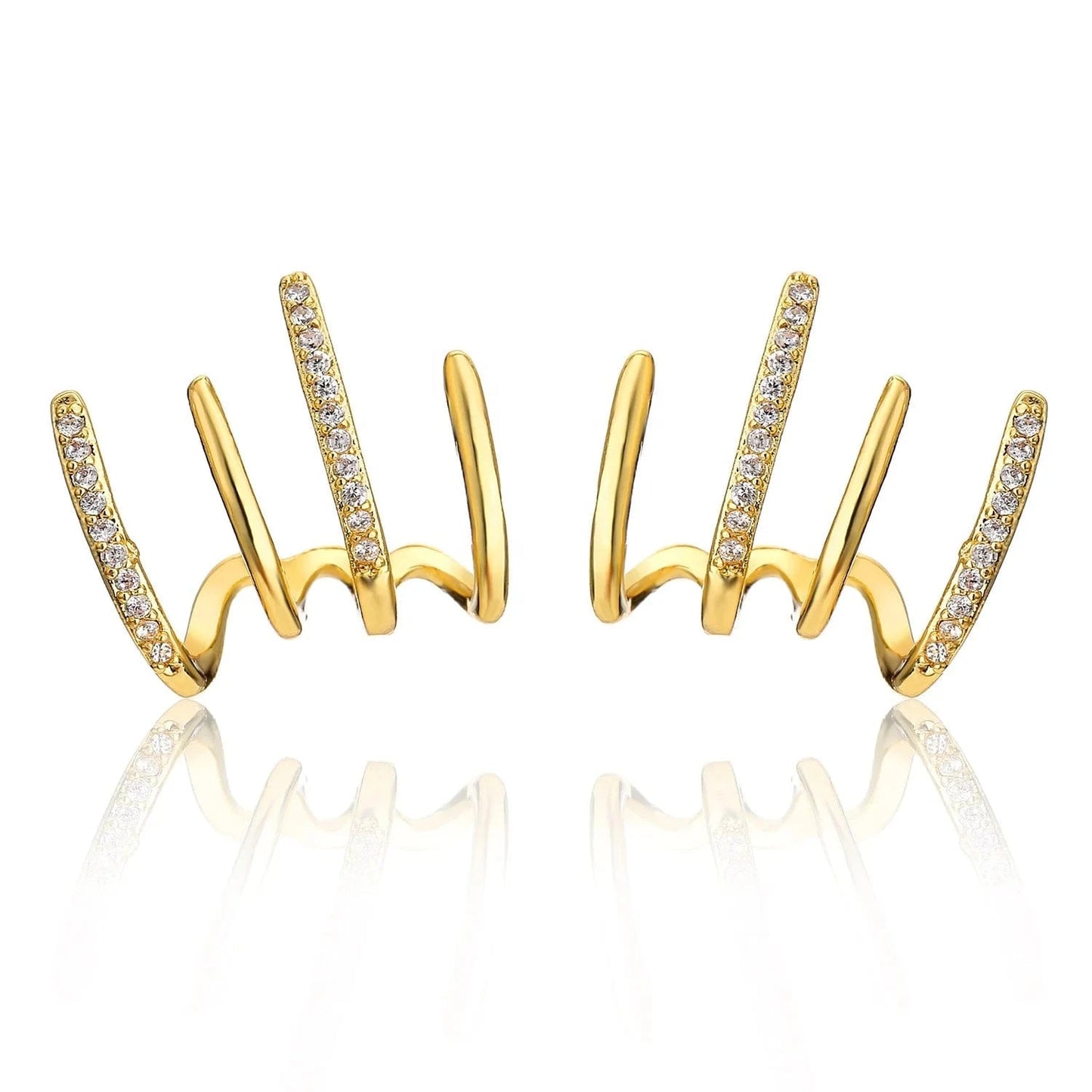 RAKOL EP5338 2022 fashion jewelry stainless steel creative earrings stud gold earrings 18k cubic zircon ear cuff earrings