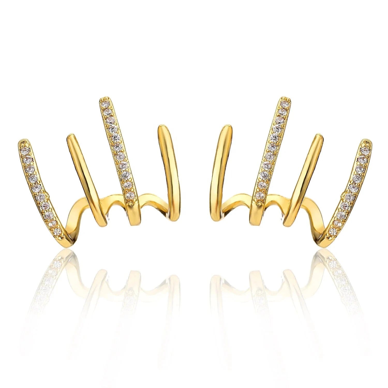 RAKOL EP5338 2022 fashion jewelry stainless steel creative earrings stud gold earrings 18k cubic zircon ear cuff earrings