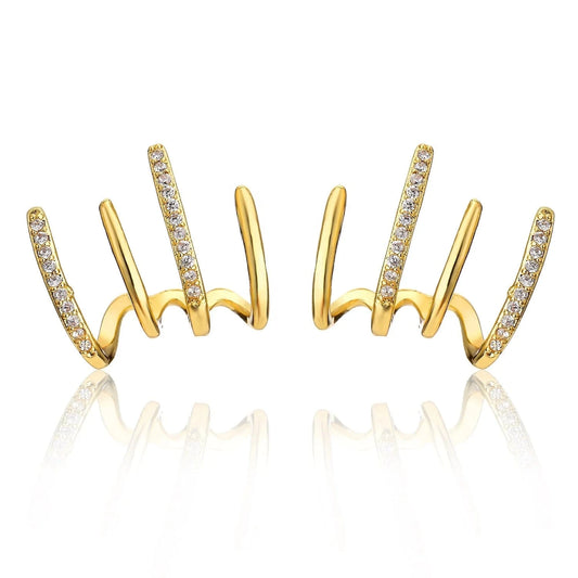 RAKOL EP5338 2022 fashion jewelry stainless steel creative earrings stud gold earrings 18k cubic zircon ear cuff earrings