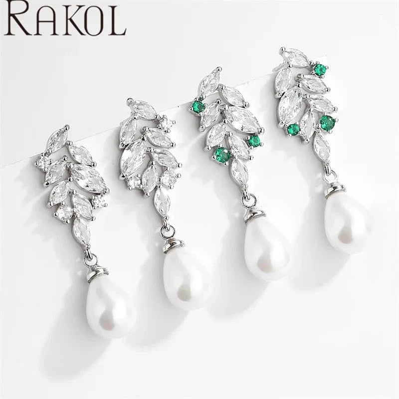 RAKOL EP5533 Fashion Design Freshwater Pearl Silver Gold Plated Statement Pendant for Women