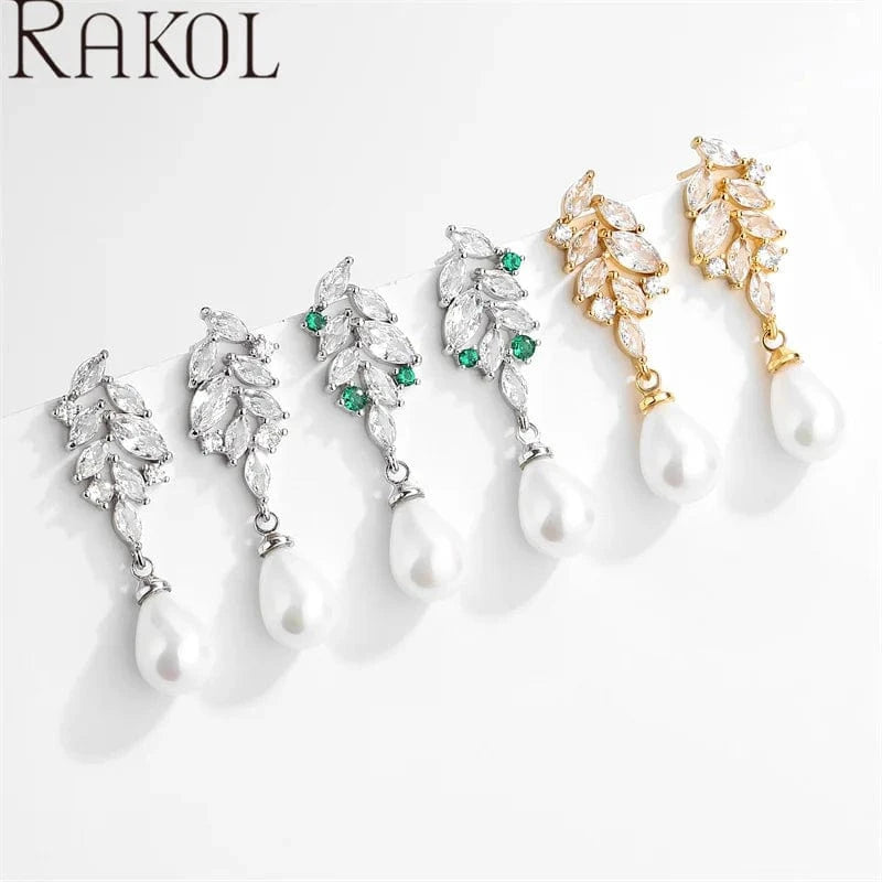 RAKOL EP5533 Fashion Design Freshwater Pearl Silver Gold Plated Statement Pendant for Women