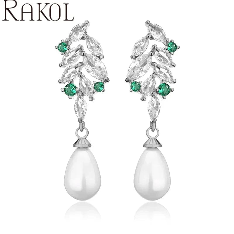 RAKOL EP5533 Fashion Design Freshwater Pearl Silver Gold Plated Statement Pendant for Women