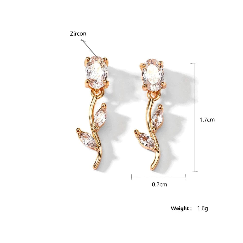 RAKOL EP5842 Rose  Niche Earrings Accessories For Women Fashion Jewelry Earrings 925 Silver Needle Wedding Dress earrings