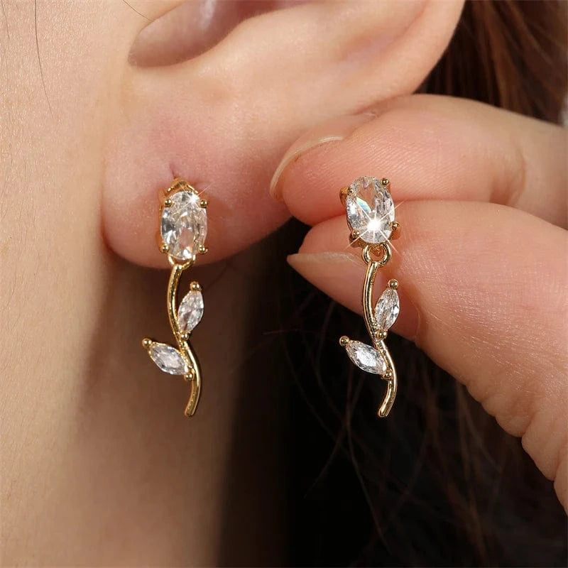 RAKOL EP5842 Rose  Niche Earrings Accessories For Women Fashion Jewelry Earrings 925 Silver Needle Wedding Dress earrings