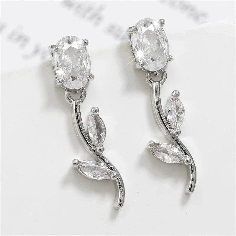 RAKOL EP5842 Rose  Niche Earrings Accessories For Women Fashion Jewelry Earrings 925 Silver Needle Wedding Dress earrings