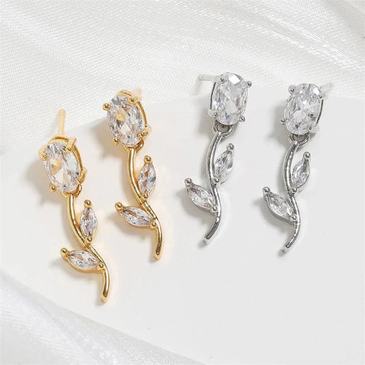 RAKOL EP5842 Rose  Niche Earrings Accessories For Women Fashion Jewelry Earrings 925 Silver Needle Wedding Dress earrings