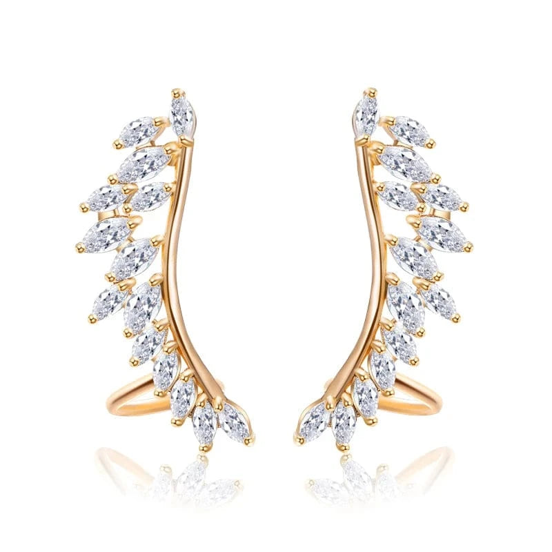 Rakol Ep598 Wholesale Luxury Angel Wing Cubic Zirconia Bridal Earrings Big Studs Earrings Jewelry Women 2022