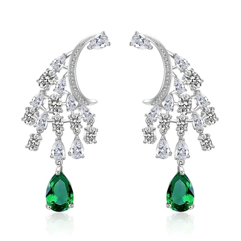 Rakol Ep598 Wholesale Luxury Angel Wing Cubic Zirconia Bridal Earrings Big Studs Earrings Jewelry Women 2022