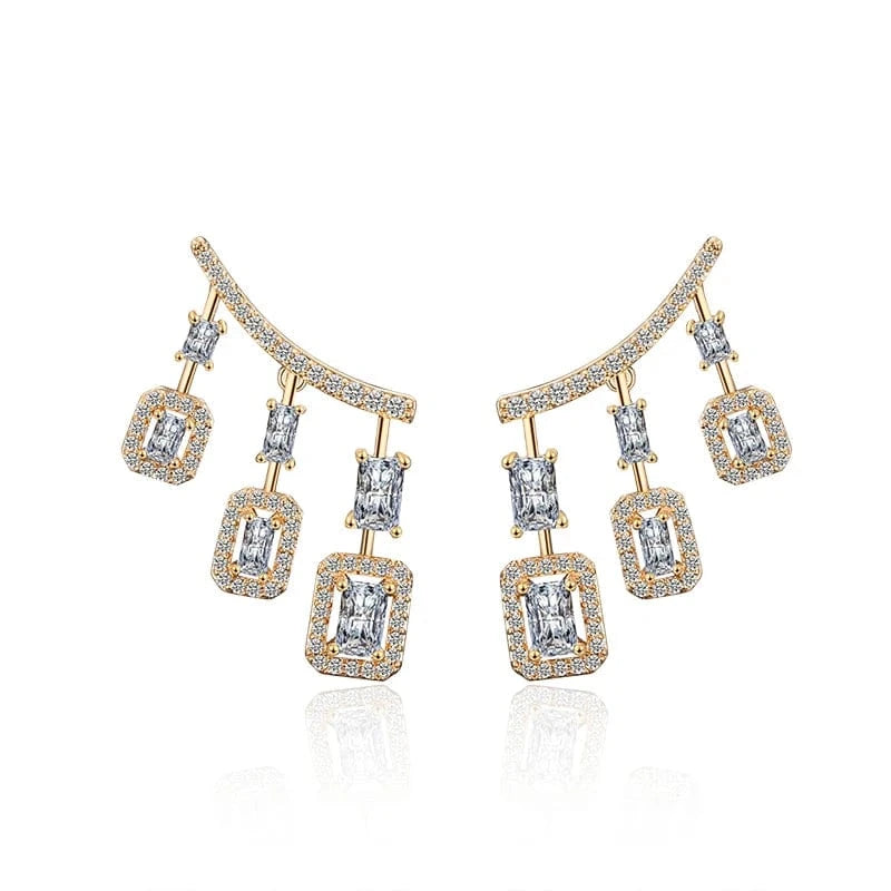 Rakol Ep598 Wholesale Luxury Angel Wing Cubic Zirconia Bridal Earrings Big Studs Earrings Jewelry Women 2022