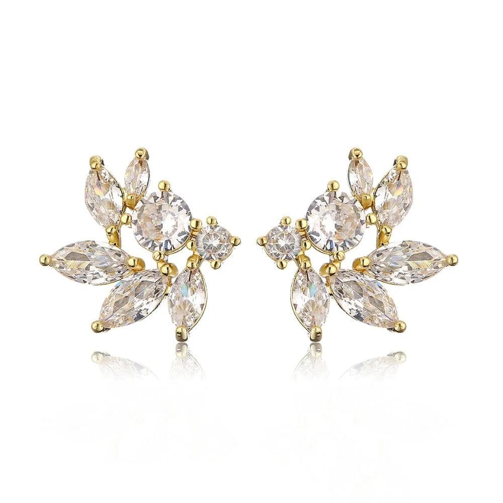 Rakol Ep598 Wholesale Luxury Angel Wing Cubic Zirconia Bridal Earrings Big Studs Earrings Jewelry Women 2022