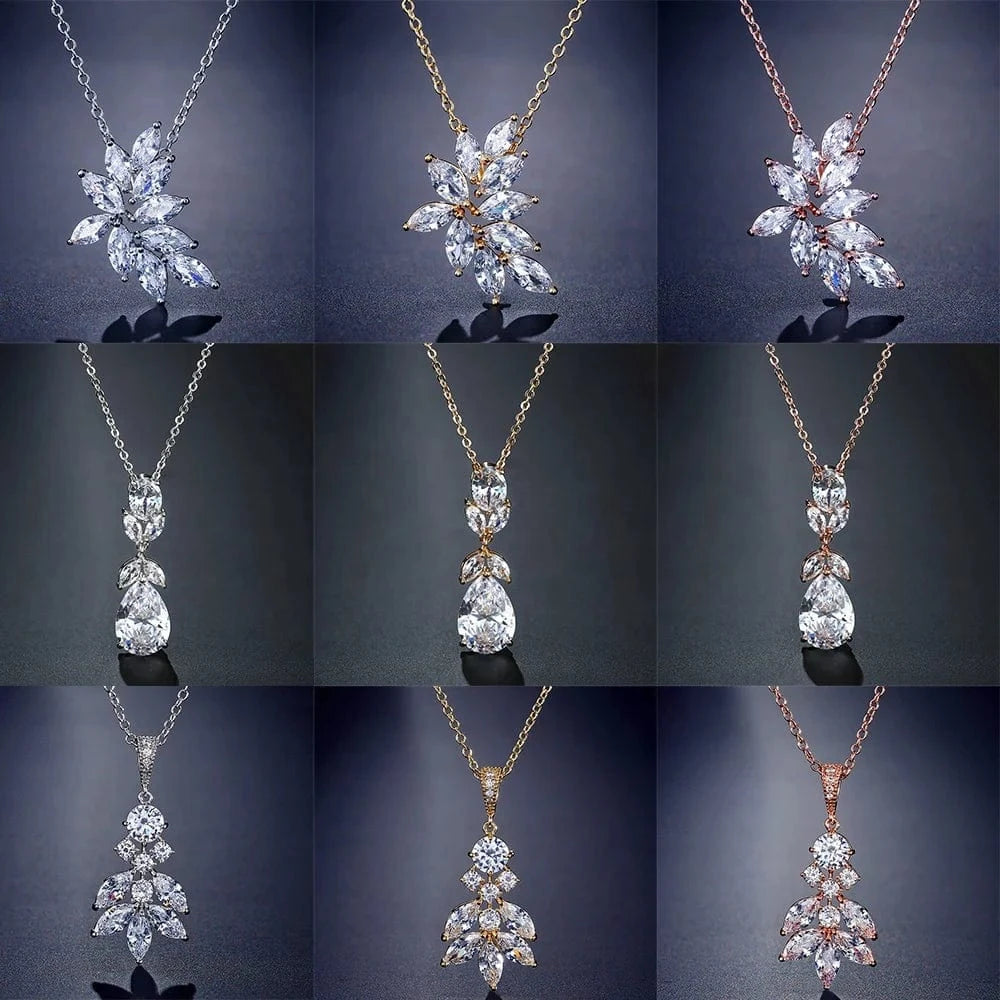 RAKOL NP2131 fashion simple CZ zirconia flower pendent necklace gold plated chian jewelry necklace for women