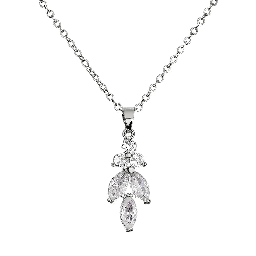 RAKOL NP2131 fashion simple CZ zirconia flower pendent necklace gold plated chian jewelry necklace for women