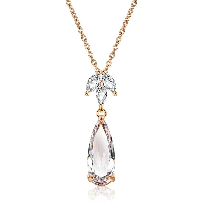 RAKOL NP2131 fashion simple CZ zirconia flower pendent necklace gold plated chian jewelry necklace for women