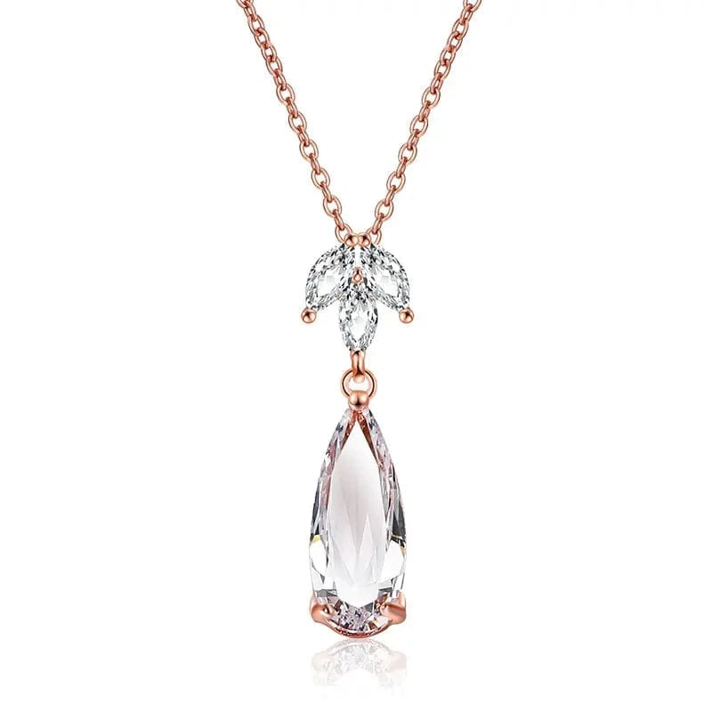 RAKOL NP2131 fashion simple CZ zirconia flower pendent necklace gold plated chian jewelry necklace for women