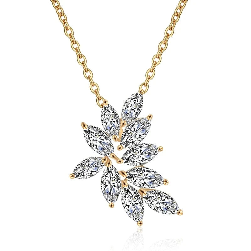 RAKOL NP2131 fashion simple CZ zirconia flower pendent necklace gold plated chian jewelry necklace for women