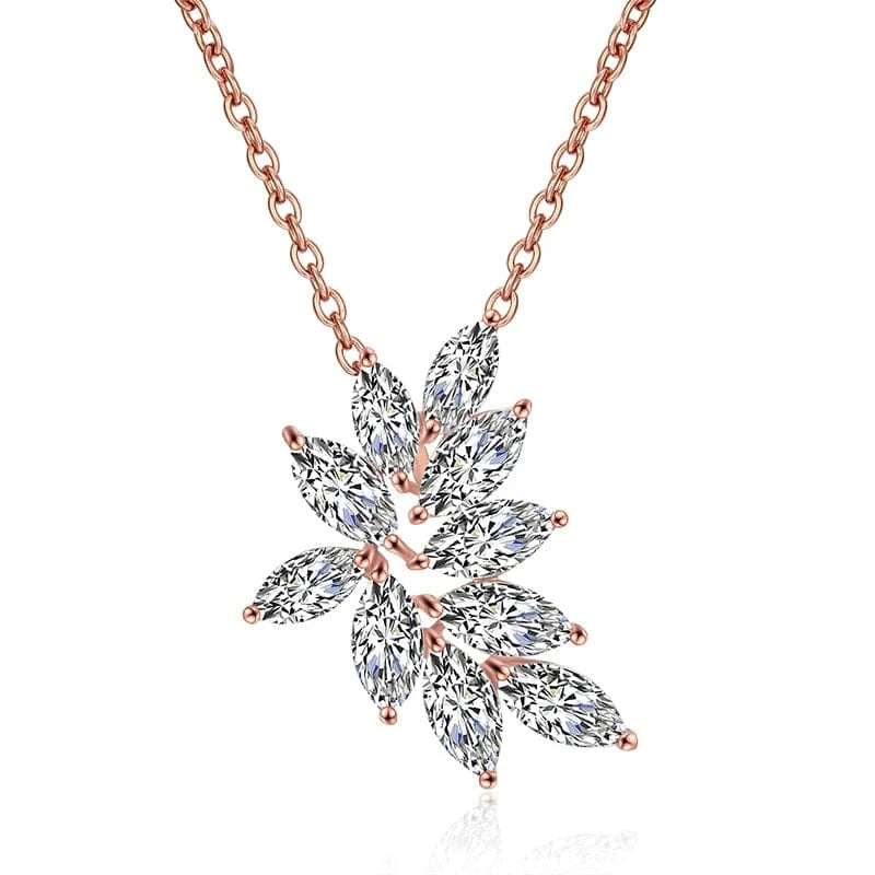 RAKOL NP2131 fashion simple CZ zirconia flower pendent necklace gold plated chian jewelry necklace for women
