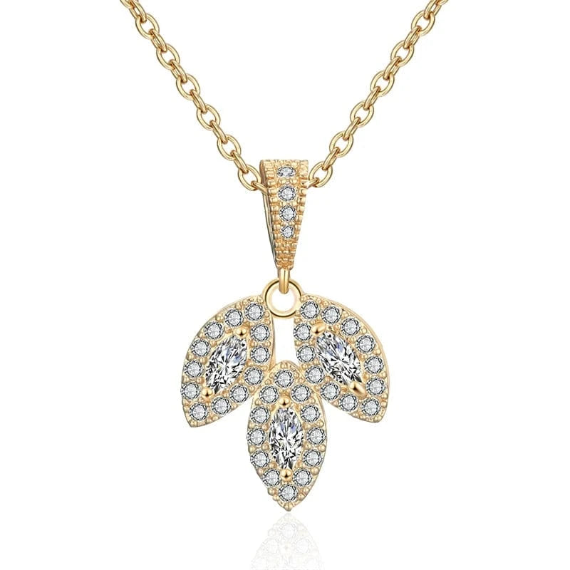 RAKOL NP2131 fashion simple CZ zirconia flower pendent necklace gold plated chian jewelry necklace for women