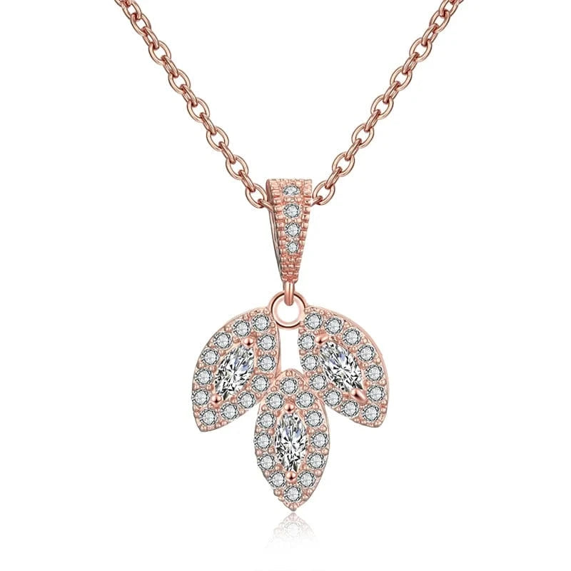 RAKOL NP2131 fashion simple CZ zirconia flower pendent necklace gold plated chian jewelry necklace for women