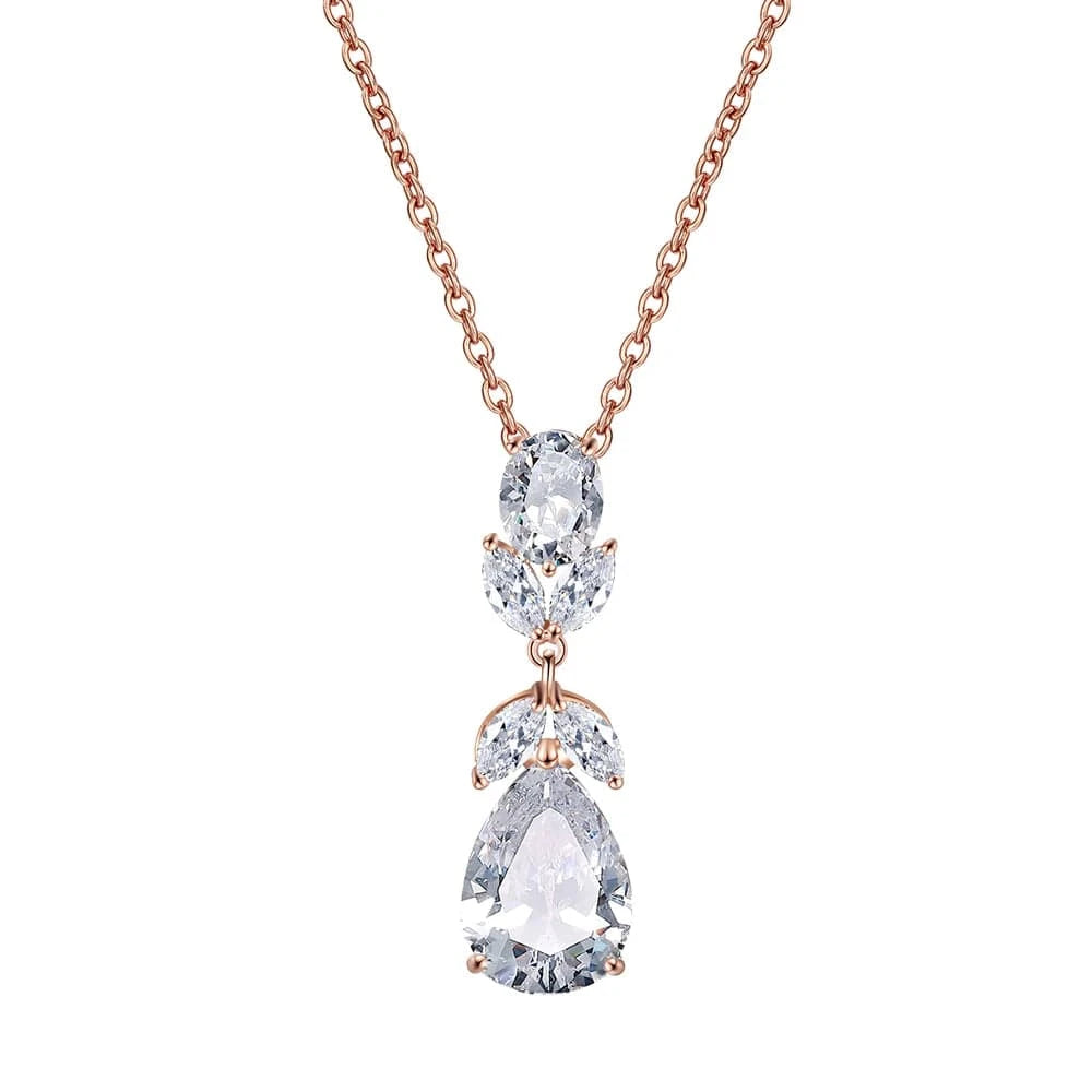 RAKOL NP2131 fashion simple CZ zirconia flower pendent necklace gold plated chian jewelry necklace for women