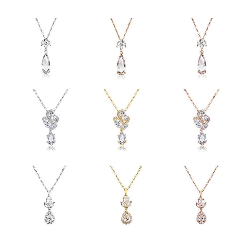 RAKOL NP2131 fashion simple CZ zirconia flower pendent necklace gold plated chian jewelry necklace for women