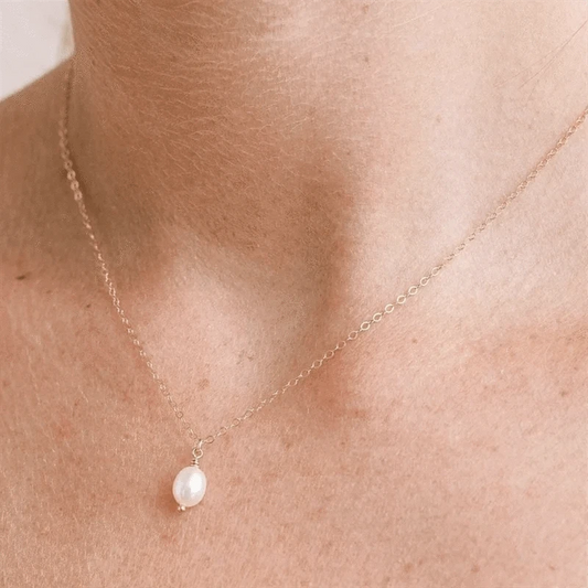 Rakol NP5215 Wholesale Tiny 18K Gold Pearl Necklace Fashion Dainty Pearls Pendant Choker Necklaces For Women Girl Jewelry