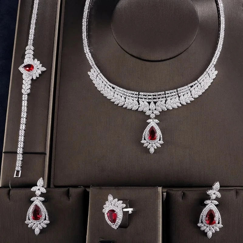 RAKOL SP168 Indian Jewelry Set 18k Gold Plated Zirconia Jewelry Set 925 Sterling Silver Luxury Wedding Jewelry sets For women