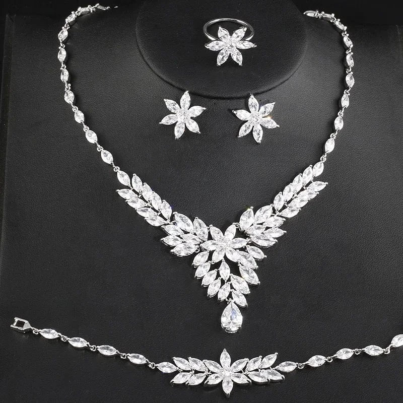 RAKOl SP235 fashion India dubai four piece suit zircon jewelry set luxury wedding bridal jewelry sets