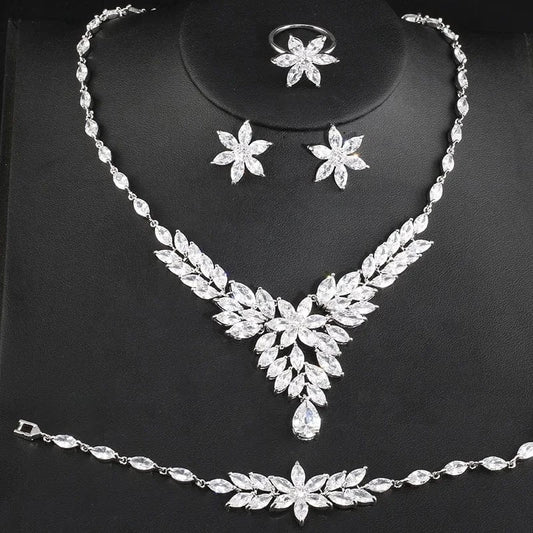 RAKOl SP235 fashion India dubai four piece suit zircon jewelry set luxury wedding bridal jewelry sets